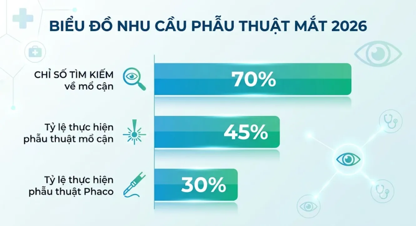 Biểu đồ nhu cầu phẫu thuật mắt năm 2026