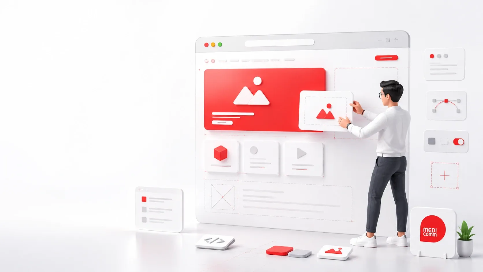 Illustration of a website under construction